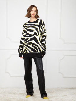 Джемпер женский ZZ-07009 black/white/yellow