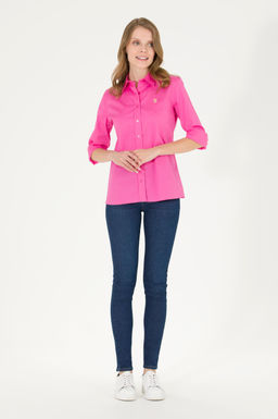 U. S. Polo Assn Женская розовая базовая рубашка с длинным рукавом - U.s. polo assn фото 4