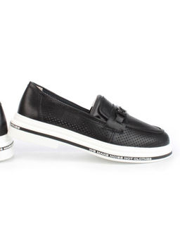 03-PDD170-3 BLACK Лоферы женские (натуральная кожа)