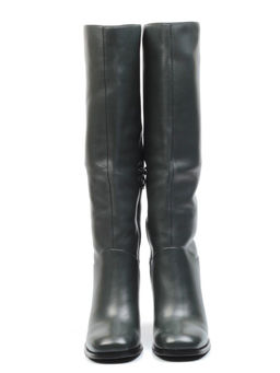 02-E29W-11AF GREEN Сапоги зимние женские (натуральная кожа, натуральный мех (еврозима)