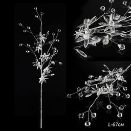 Цветок декоративный стеклярус 67 см / SA6 /уп 360/