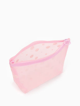 Косметичка дор Горох, сетка 17*6,5*13,5, отд на молнии, розовый