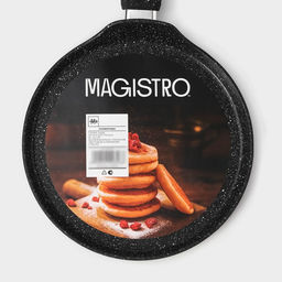 Сковорода блинная Magistro Dark, d=24 см, ручка soft-touch, антипригарное покрытие, индукция, кованый алюминий, чёрная
