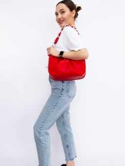 LACCOMA сумка Долорес-Ф826-гранатовый эко кожа хлопок  фото 3