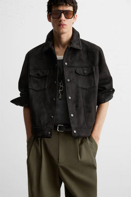 FAUX SUEDE REGULAR FIT JACKET - Zara фото 5