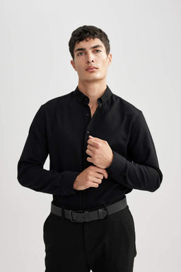 Текстурированная рубашка с длинным рукавом Modern Fit - Defacto фото 5