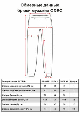Брюки мужские трикотажные GREG G-TRK-001K-св.-серый.м