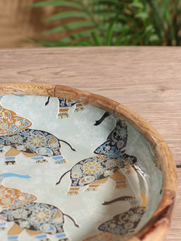 Блюдо «Мудрый слон», 25×25×4.5 см, дерево манго