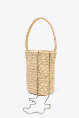 BRAIDED BASKET BAG WITH DESIGN - Zara фото 3