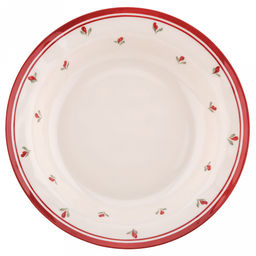 "Нежное утро" Тарелка глубокая фарфоровая д210мм, h38мм, 500мл, с деколью, отводка, кремово-розовый (Китай)