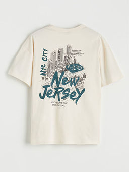 Erkek ?ocuk Bisiklet Yaka Bask?l? Ti??rt