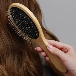 Расчёска массажная, деревянная, 8.2×23.3(±1) см