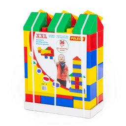 Конструктор строительный XXL, 36 элементов + соединитель (30 элементов) - Полесье фото 7