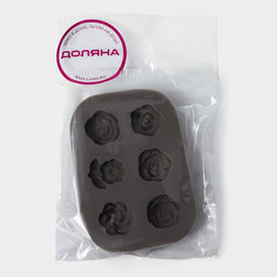 Молд Доляна Розочки, силикон, 6,5?4,5?0,9 см, цвет серый  фото 5