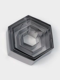 Формы печенья Доляна Шестиугольник, набор 5 шт., 9.6?8.3?2.5 см, нержавеющая сталь, серебристые  фото 5