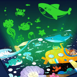 Пазл "Поводный мир" светится в темноте (96 дет.)