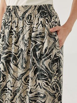 Beli Lastikli Desenli Kad?n Etek