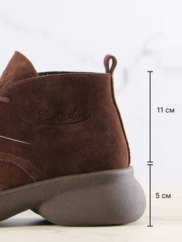 Ботинки EDART 308.927br.Коричневая замша+коричневый/байка