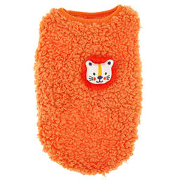 Пэт тойс (Pet toys) Одежда для собаки Жилетка с декором - лев, р-р S, длина спинки 22см/обхват груди 30см/обхват шеи 14см, цвет-оранжевый, искусственный мех (100% полиэстер) (Китай) - Домашняя мода фото 5