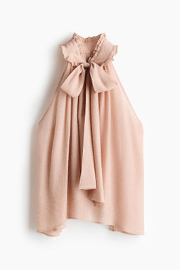 Top con cuello de lazo