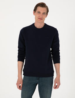 Lacivert 3 _plik Regular Fit __i Polarl_ Bisiklet Yaka Basic Sweatshirt - Pierre cardin фото 3