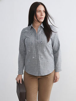 B?y?k Beden Ekose Kad?n G?mlek