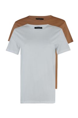 TRENDYOLMILLA Cok Renkli %100 Pamuk Suprem Bisiklet Yaka 2li Paket Orme T-Shirt TWOSS20TS0141 фото 6