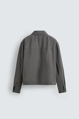 SOBRECAMISA FLUIDA BOXY FIT / Gris topo - Zara фото 9