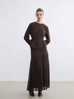 Bisiklet Yaka Kemerli Bluz