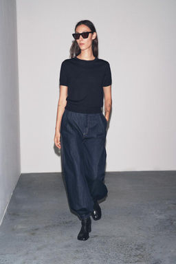 100% WOOL SHORT SLEEVE TOP