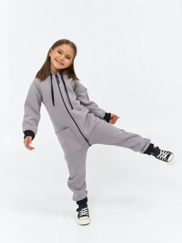 Комбинезон с капюшоном и накладным карманом Жемчуг - Bungly фото 2