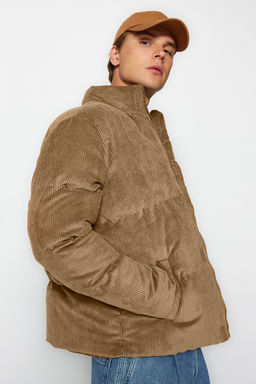 TRENDYOL MAN Camel Regular Fit Dik Yaka Fitilli Kadife Sisme K?sl?k Mont TMNAW22MO0182 - Trendyolmilla фото 9