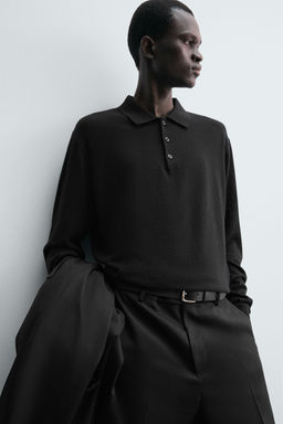 COTTON-WOOL KNIT POLO SHIRT - Zara фото 5