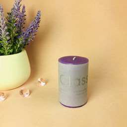 Цена за 4 шт. Свеча "Classic" 5*7,5см цвет лавандовый ZD-002