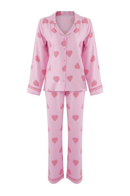 Ekru %100 Pamuklu Kapli Dokuma Pijama Tak?m? THMAW26PT00025 - Trendyolmilla фото 5