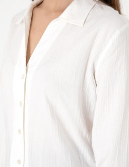 Beyaz Slim Fit Uzun Kollu G_mlek