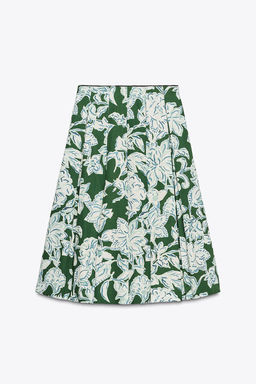 ZW COLLECTION PLEATED FLORAL SKIRT - Zara фото 7