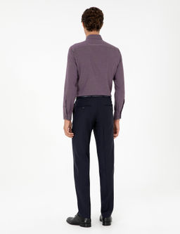 Тканевые брюки узкого кроя темно-синего цвета - Cacharel фото 4