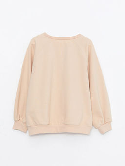 Bisiklet Yaka Bask?l? Uzun Kollu K?z ?ocuk Sweatshirt - Waikiki фото 2
