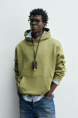SUDADERA CAPUCHA B?SICA / verde lavado - Zara фото 10
