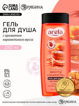 Цена за 3 шт. Гель для душа женский «Минуты блаженства», 250 мл, аромат карамельного мусса, ARELA