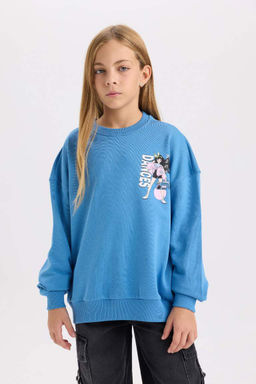 Толстовка с круглым вырезом для девочек - Defacto фото 3