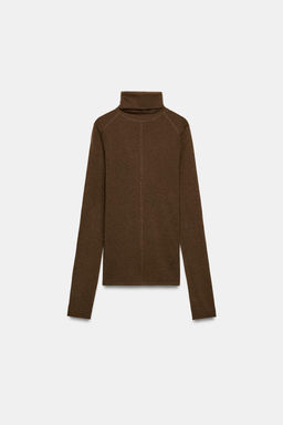 WOOL KNIT HIGH NECK JUMPER - Zara фото 18