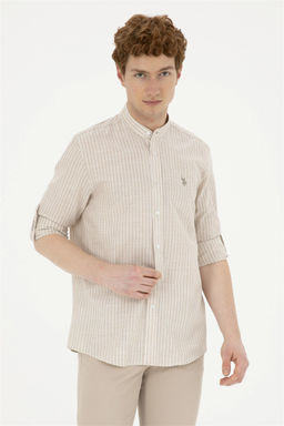 Рубашка мужская U.S. Polo Assn в полоску хаки