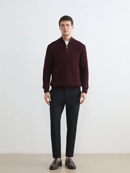 Dik Yaka Uzun Kollu Erkek Triko Kazak