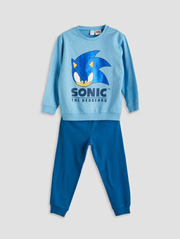 Bisiklet Yaka Sonic Bask?l? Erkek ?ocuk E?ofman Tak?m