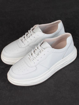 05-PDD181-1 WHITE Кроссовки женские (натуральная кожа)