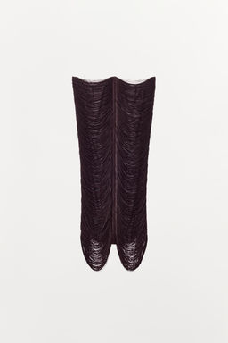 FRINGED MIDI SKIRT - Zara фото 8