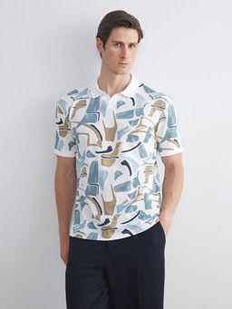 Polo Yaka Desenli Pike Erkek Ti??rt