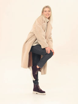 Ботинки 228.V.1541be.Сливовая замша/байка